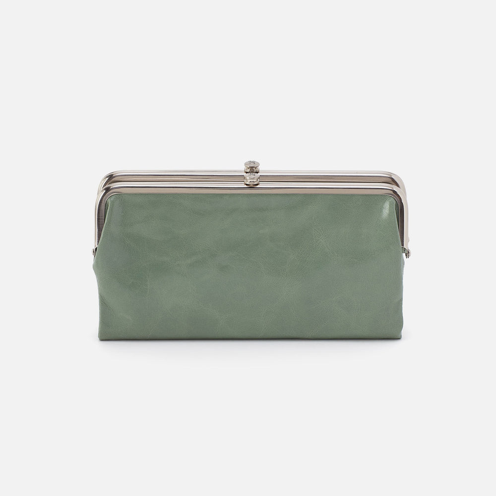 Lauren Clutch-Wallet In Polished Leather - Jade