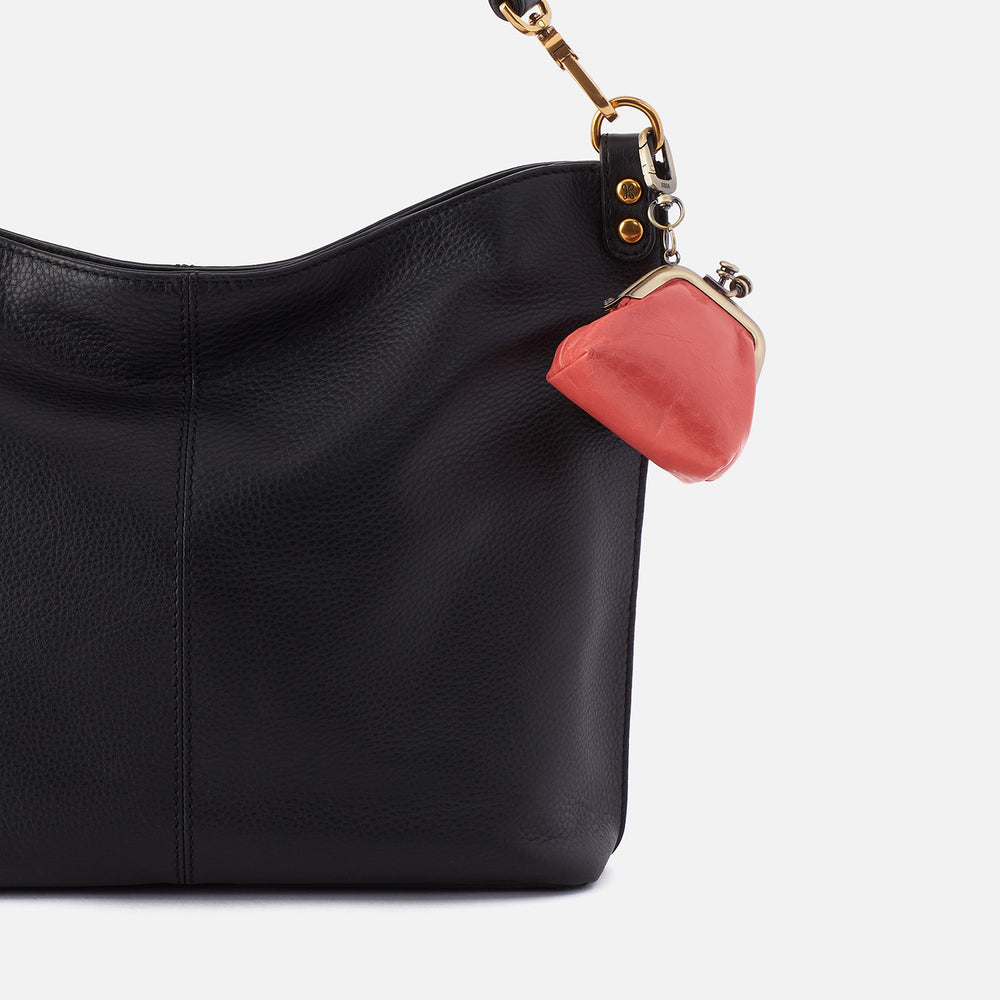 Run Frame Pouch in Polished Leather - Cherry Blossom