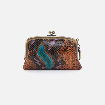 Cheer Frame Pouch In Printed Leather - Vivid Snake Print
