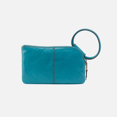 Sable Clutch In Polished Leather - Biscayne Blue