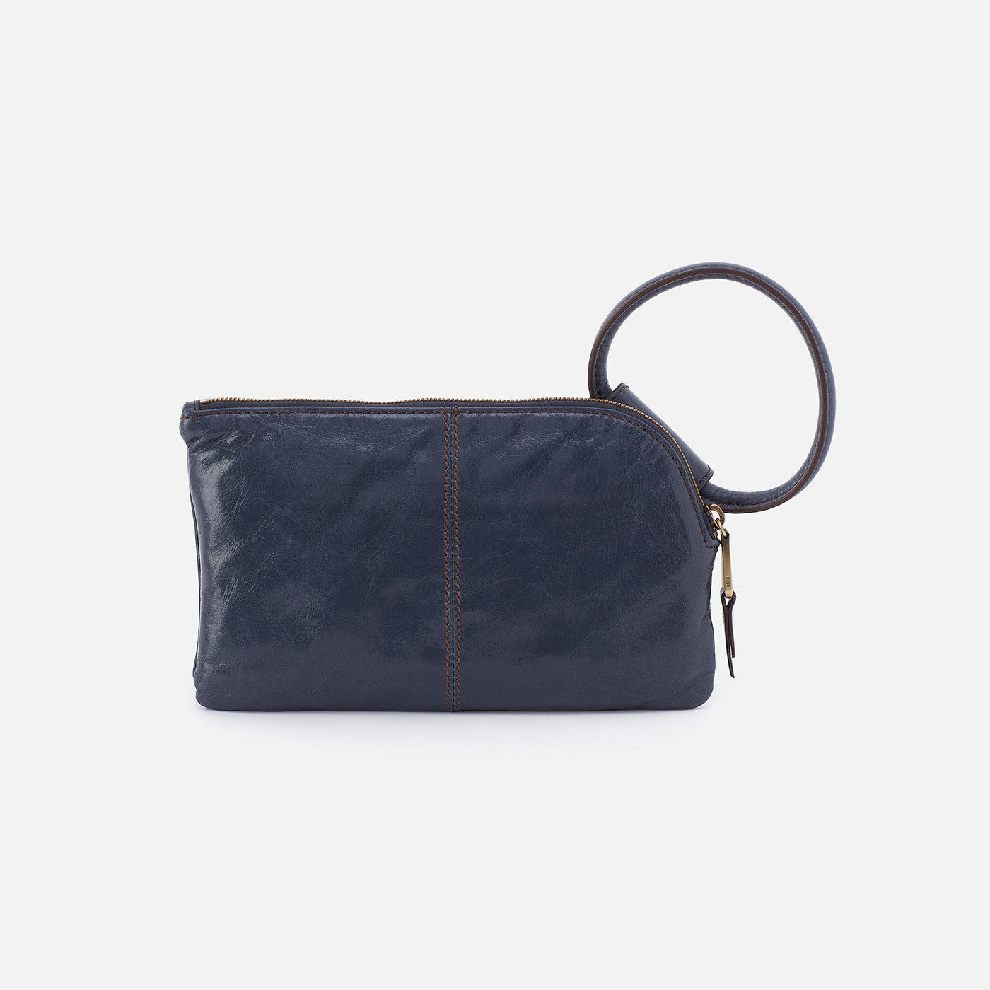 Sable Wristlet In Polished Leather - Blue Stone