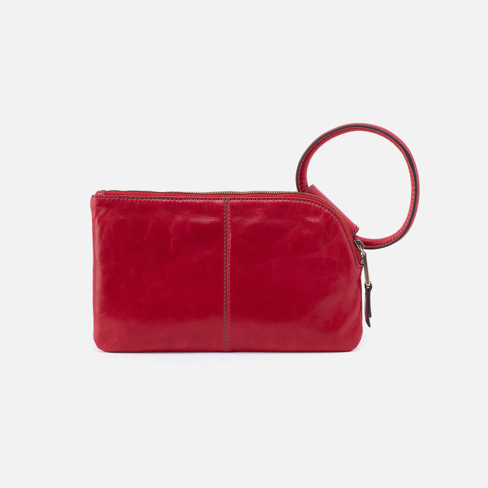 Sable Wristlet in Polished Leather - Claret