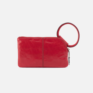 Sable Wristlet In Polished Leather - Hibiscus