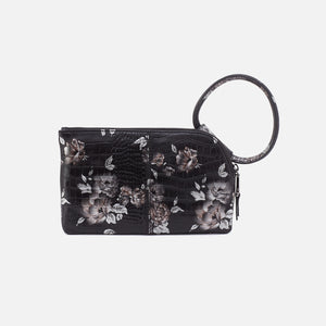 Sable Wristlet In Printed Leather - Rose Croco Print