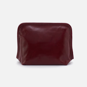 Beauty Cosmetic Pouch In Polished Leather - Winterberry