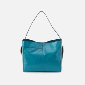 Render Shoulder Bag In Polished Leather - Biscayne Blue