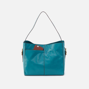 Render Shoulder Bag In Polished Leather - Biscayne Blue