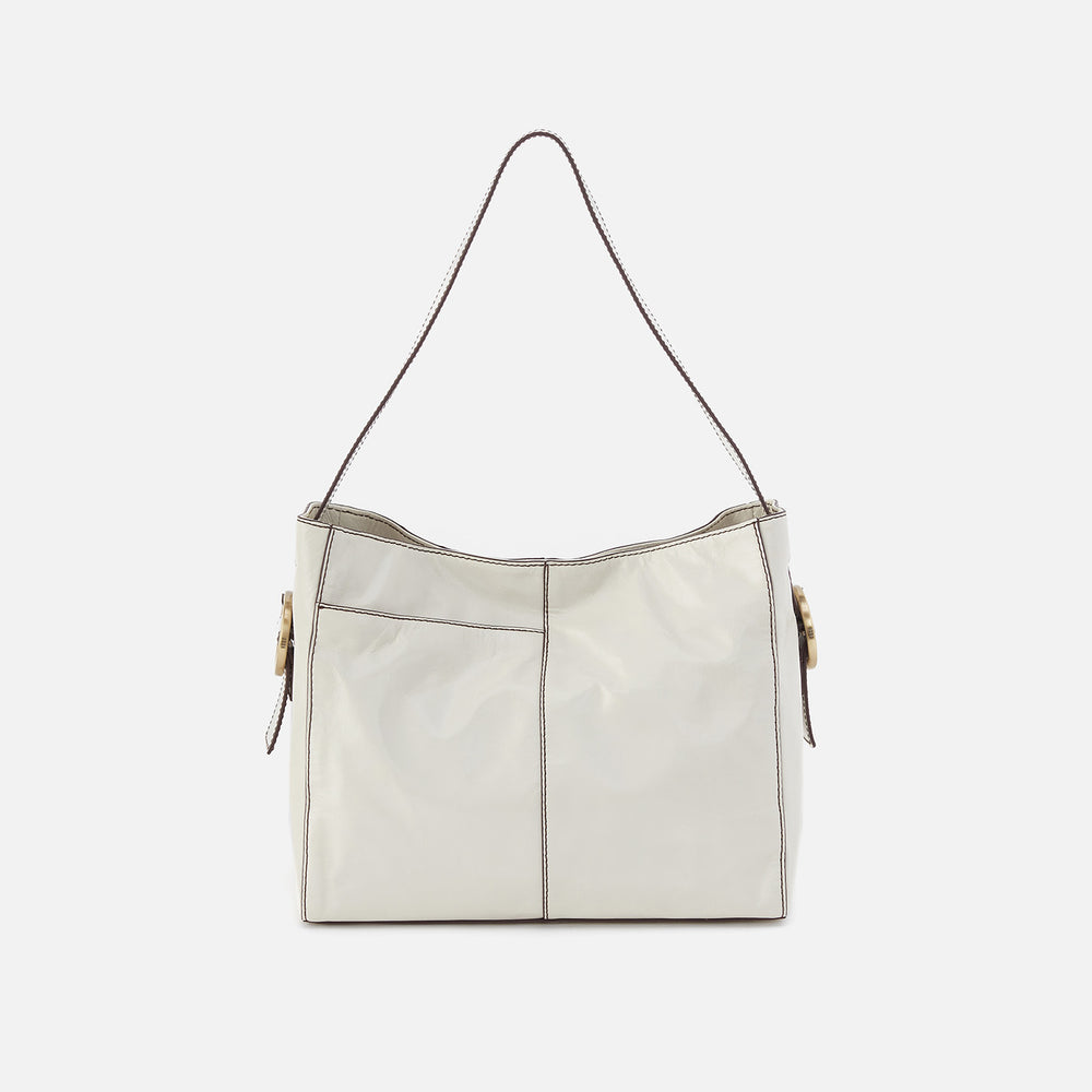 Render Shoulder Bag in Polished Leather - Latte