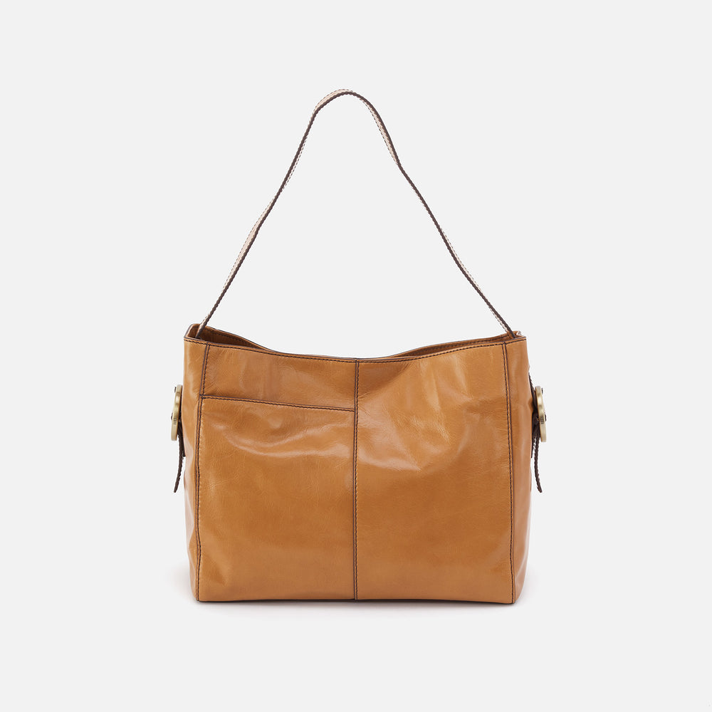 Render Shoulder Bag In Polished Leather - Natural