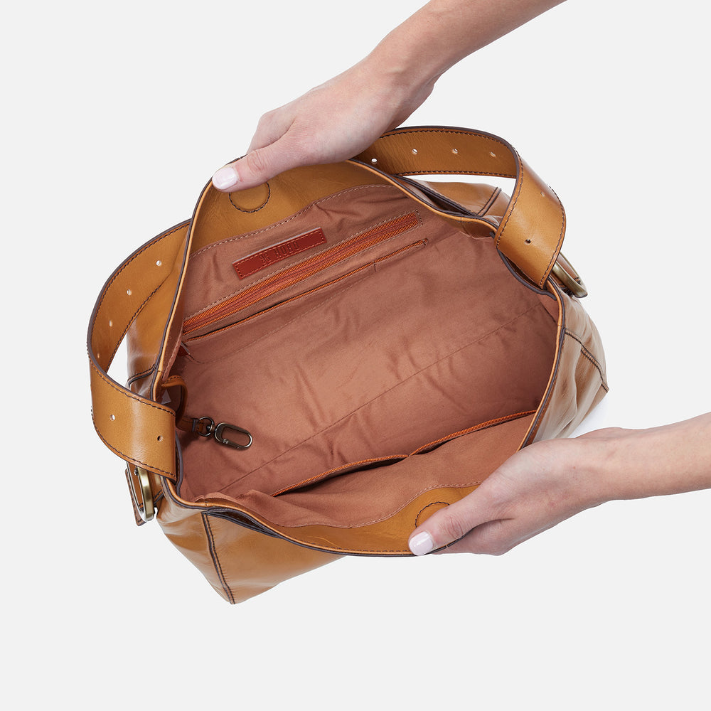 Render Shoulder Bag In Polished Leather - Natural