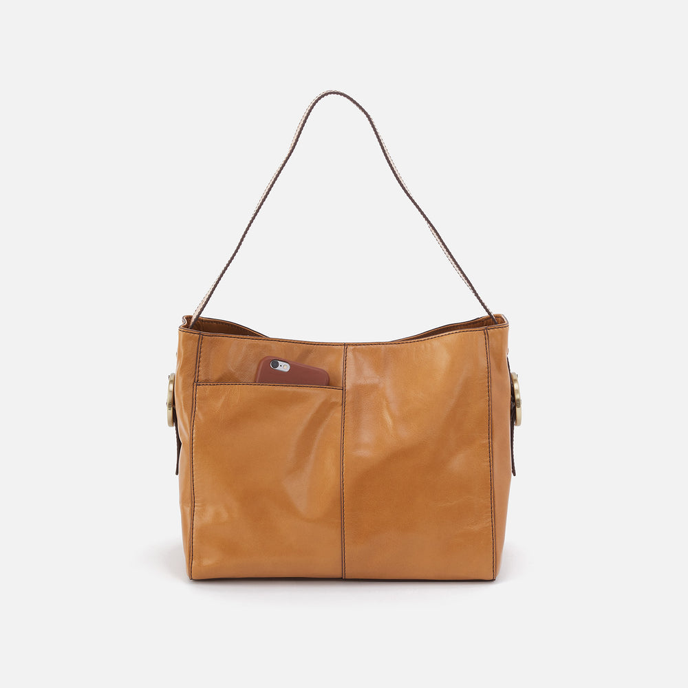 Render Shoulder Bag In Polished Leather - Natural