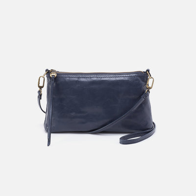 Darcy Crossbody In Polished Leather - Blue Stone