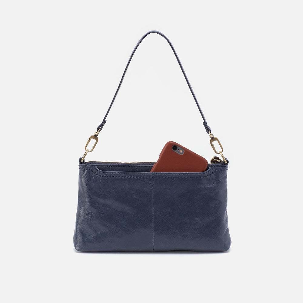 Darcy Crossbody In Polished Leather - Blue Stone