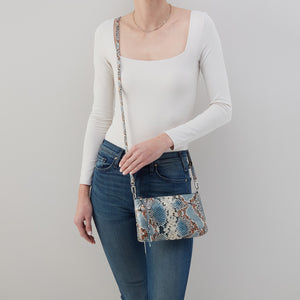 Darcy Crossbody In Printed Leather - Blue Tempest