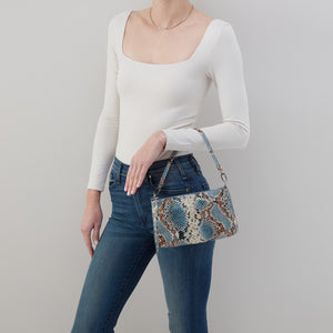 Darcy Crossbody In Printed Leather - Blue Tempest