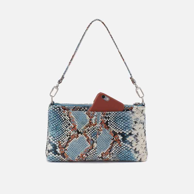 Darcy Crossbody In Printed Leather - Blue Tempest