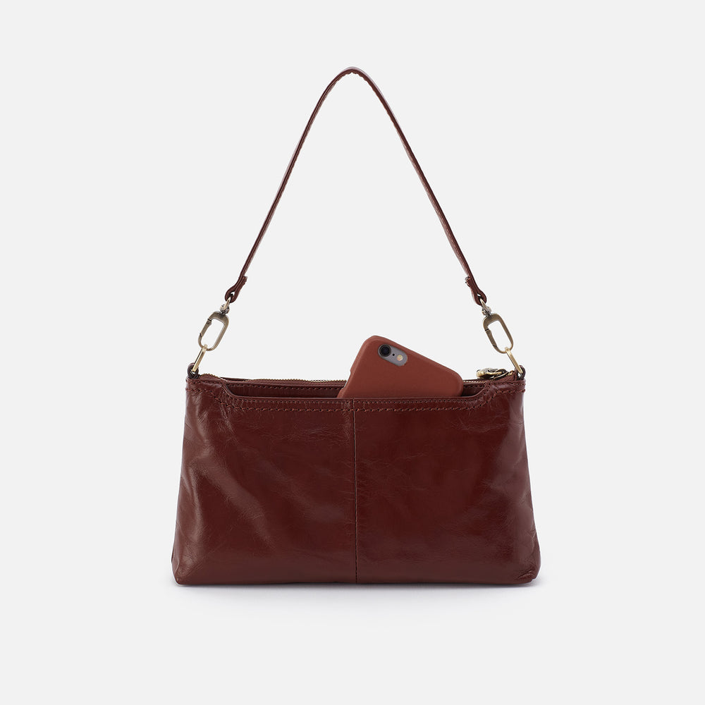 Darcy Crossbody In Polished Leather - Chocolate