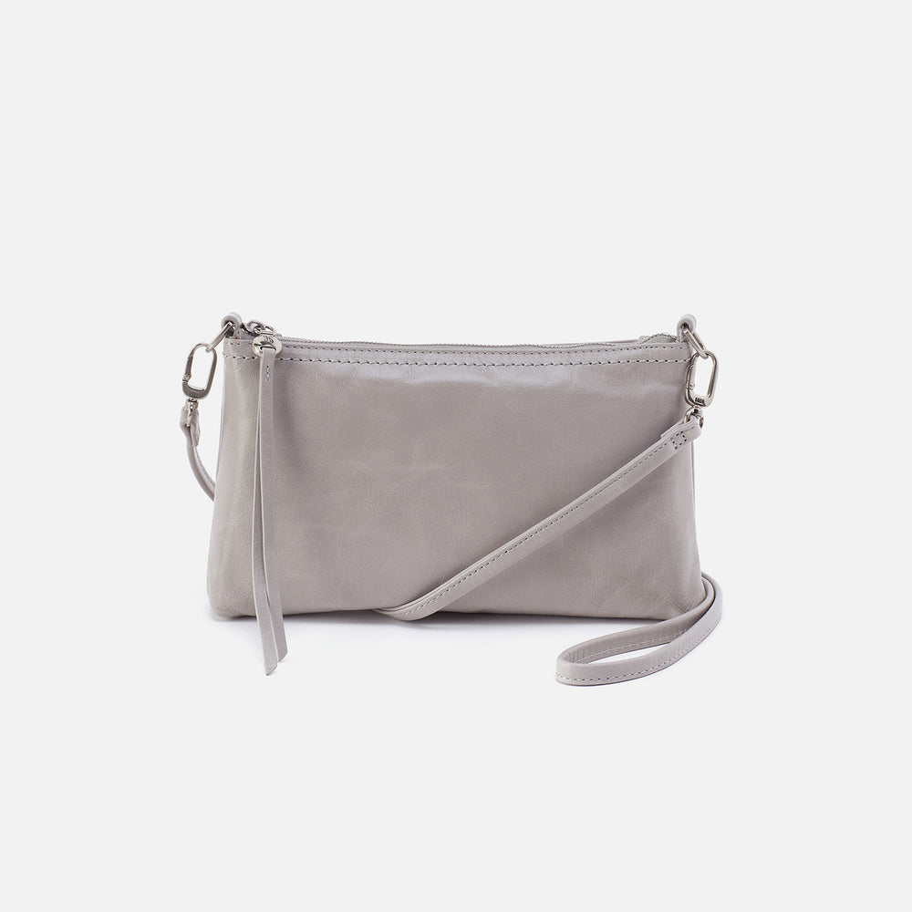 Darcy Crossbody In Polished Leather - Light Grey