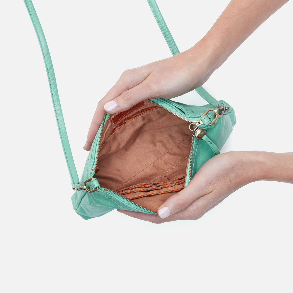 Darcy Crossbody in Polished Leather - Seaglass