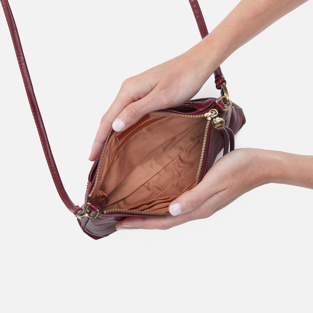 Darcy Crossbody In Polished Leather - Winterberry