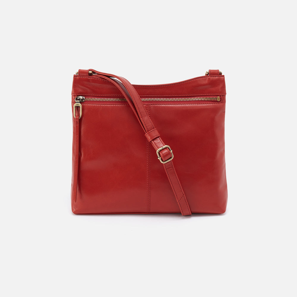 Cambel Crossbody In Polished Leather - Brick