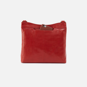 Cambel Crossbody In Polished Leather - Brick