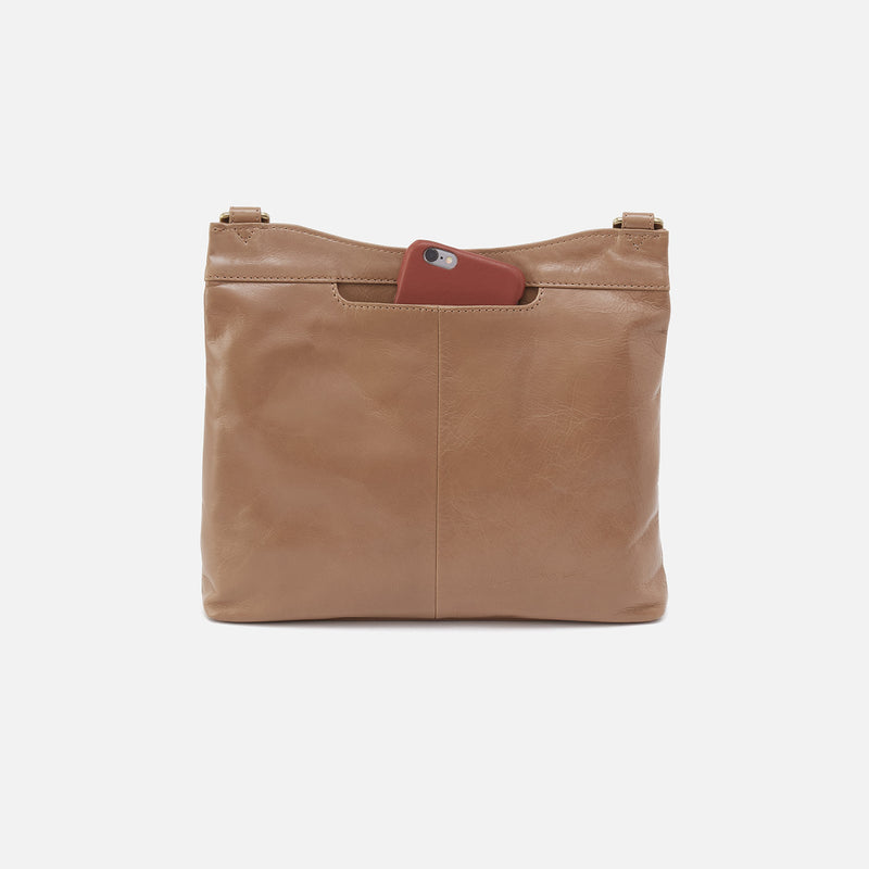 Cambel Crossbody In Polished Leather - Cashmere