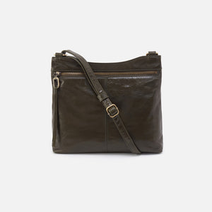 Cambel Crossbody In Polished Leather - Deep Moss