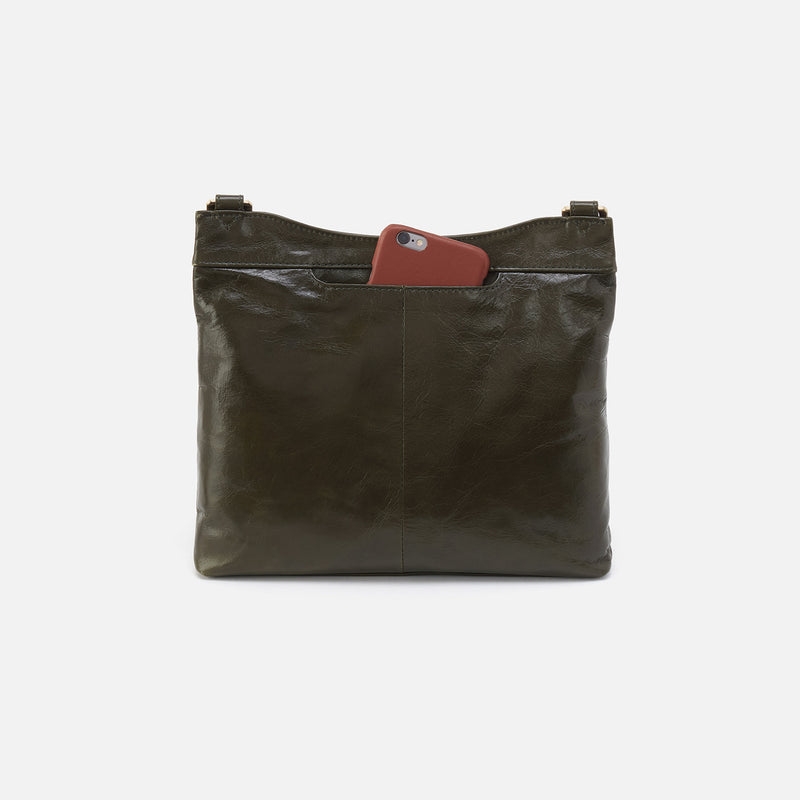 Cambel Crossbody In Polished Leather - Deep Moss