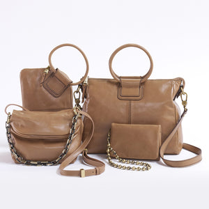 Sheila Medium Satchel In Polished Leather - Cashmere