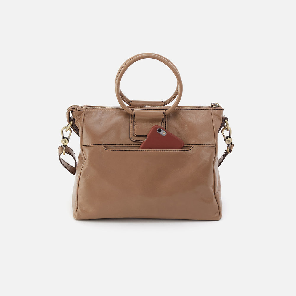 Sheila Medium Satchel In Polished Leather - Cashmere