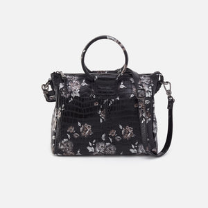 Sheila Medium Satchel In Printed Leather - Rose Croco Print