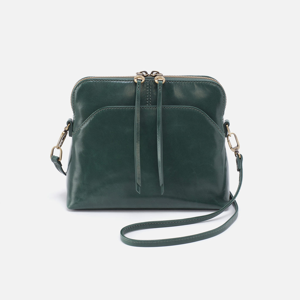 Reeva Crossbody in Polished Leather - Sage Leaf