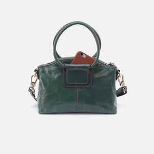 Sheila Top Zip Crossbody in Polished Leather - Sage Leaf