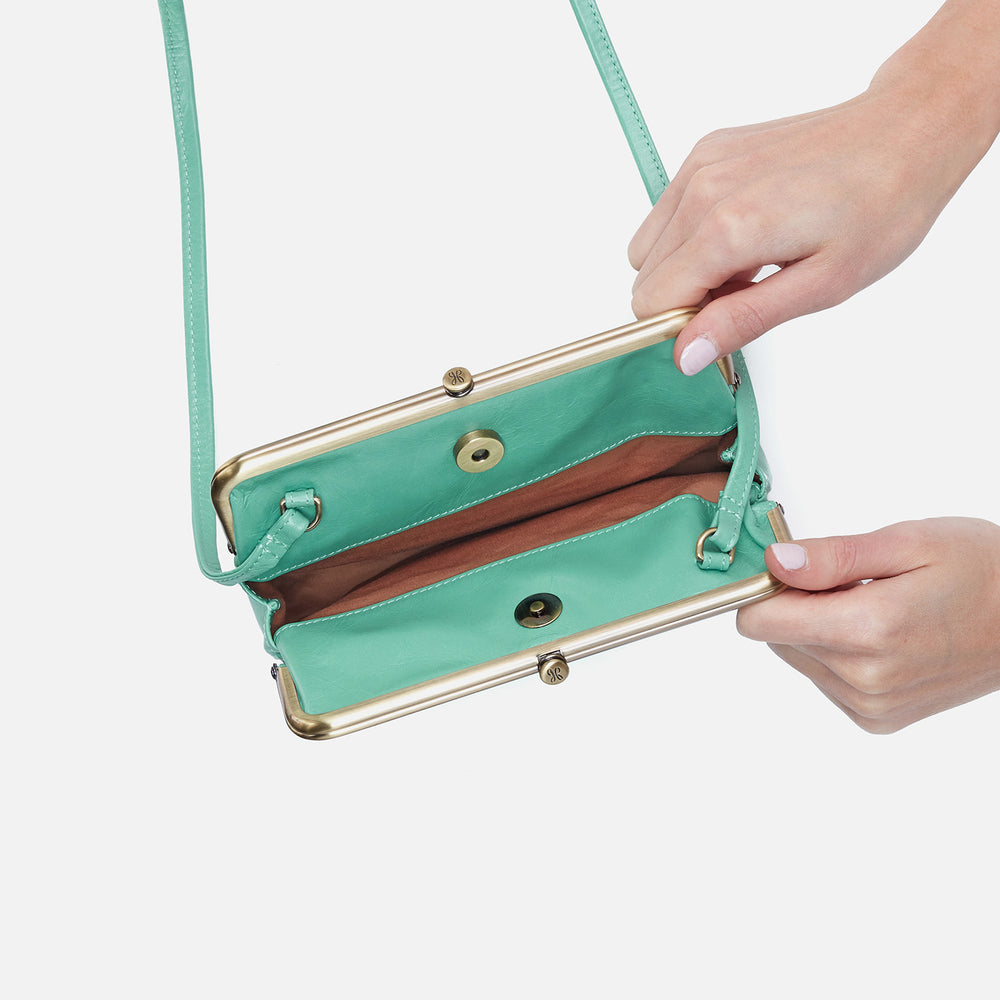 Lauren Crossbody in Polished Leather - Seaglass