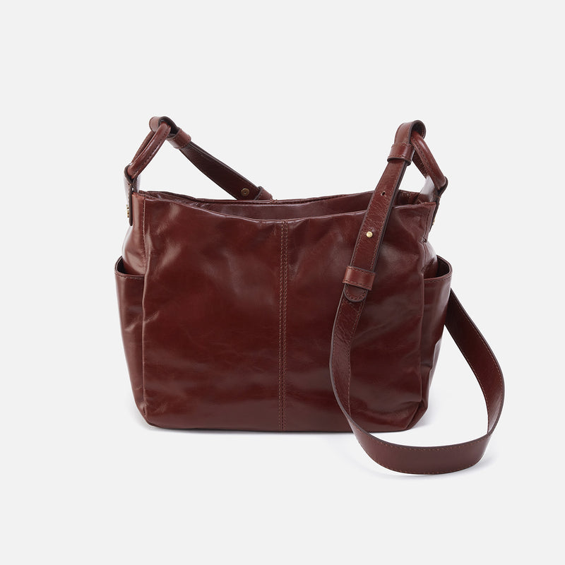 Sheila Crossbody In Polished Leather - Chocolate