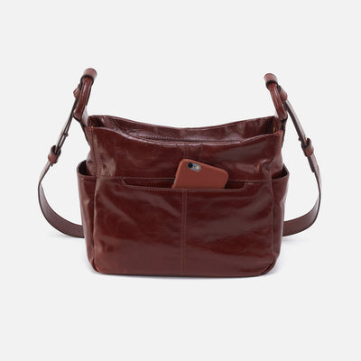 Sheila Crossbody In Polished Leather - Chocolate