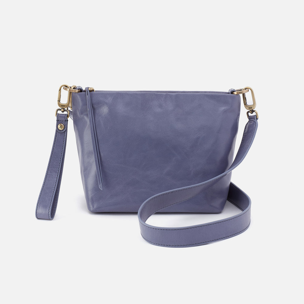 Ashe Crossbody In Polished Leather - Sky Blue