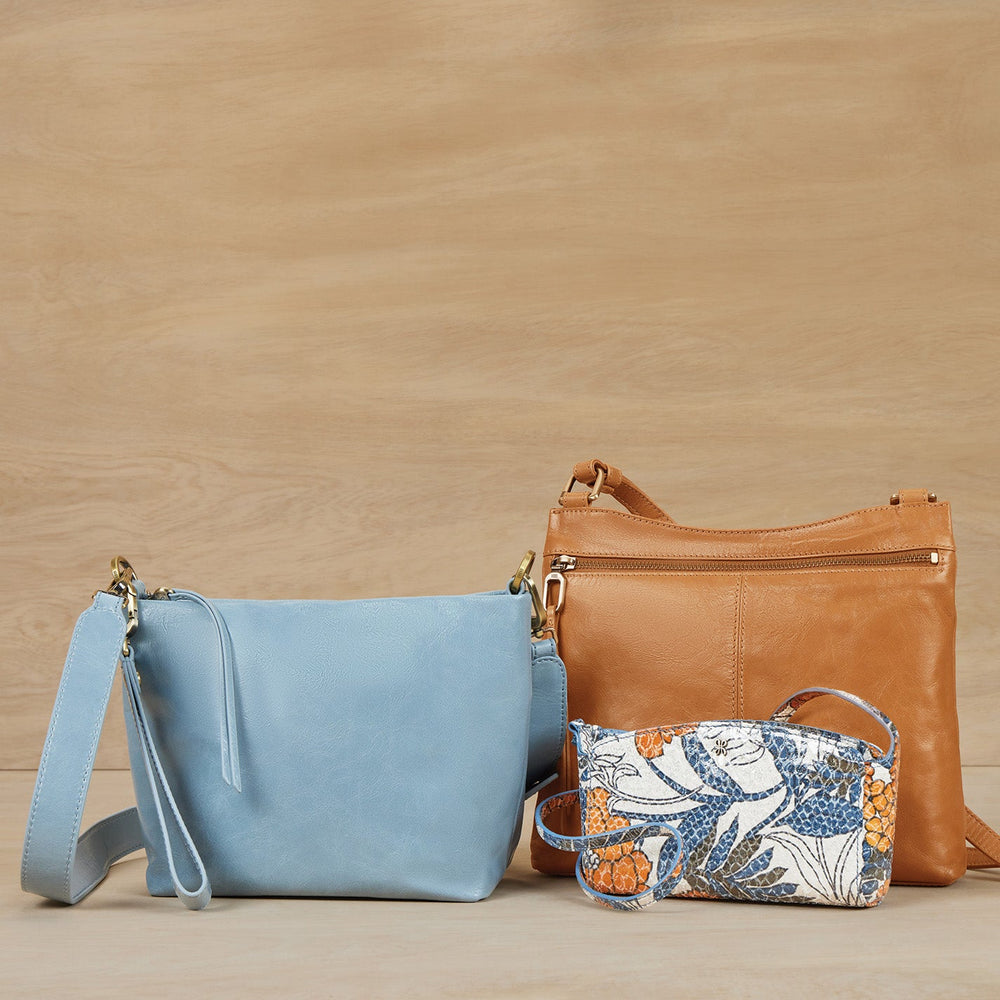 Jesse Crossbody in Printed Leather - Orange Blossom