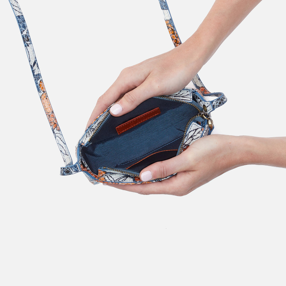 Jesse Crossbody in Printed Leather - Orange Blossom