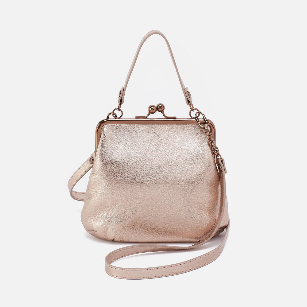 Alba Crossbody In Metallic Leather - Pink Gold Metallic