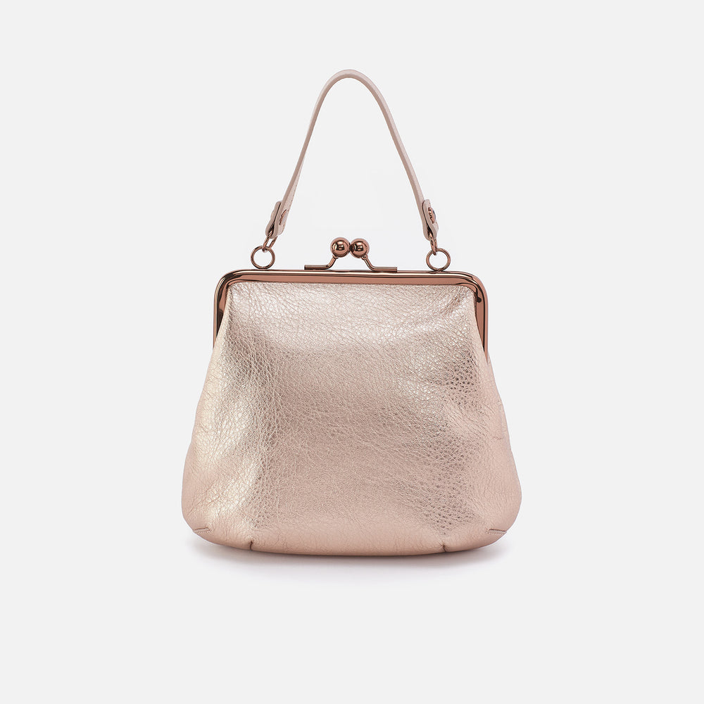 Alba Crossbody In Metallic Leather - Pink Gold Metallic