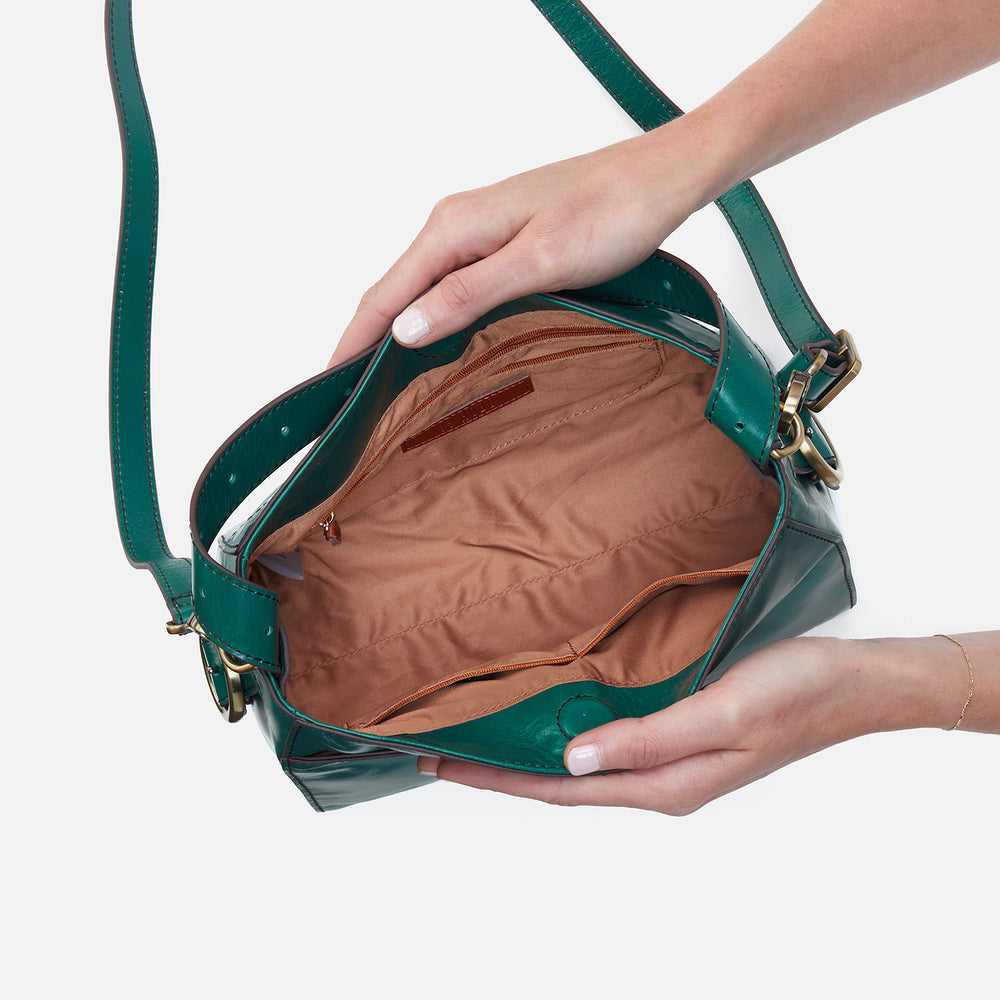 Render Small Crossbody In Polished Leather - Alpine Green