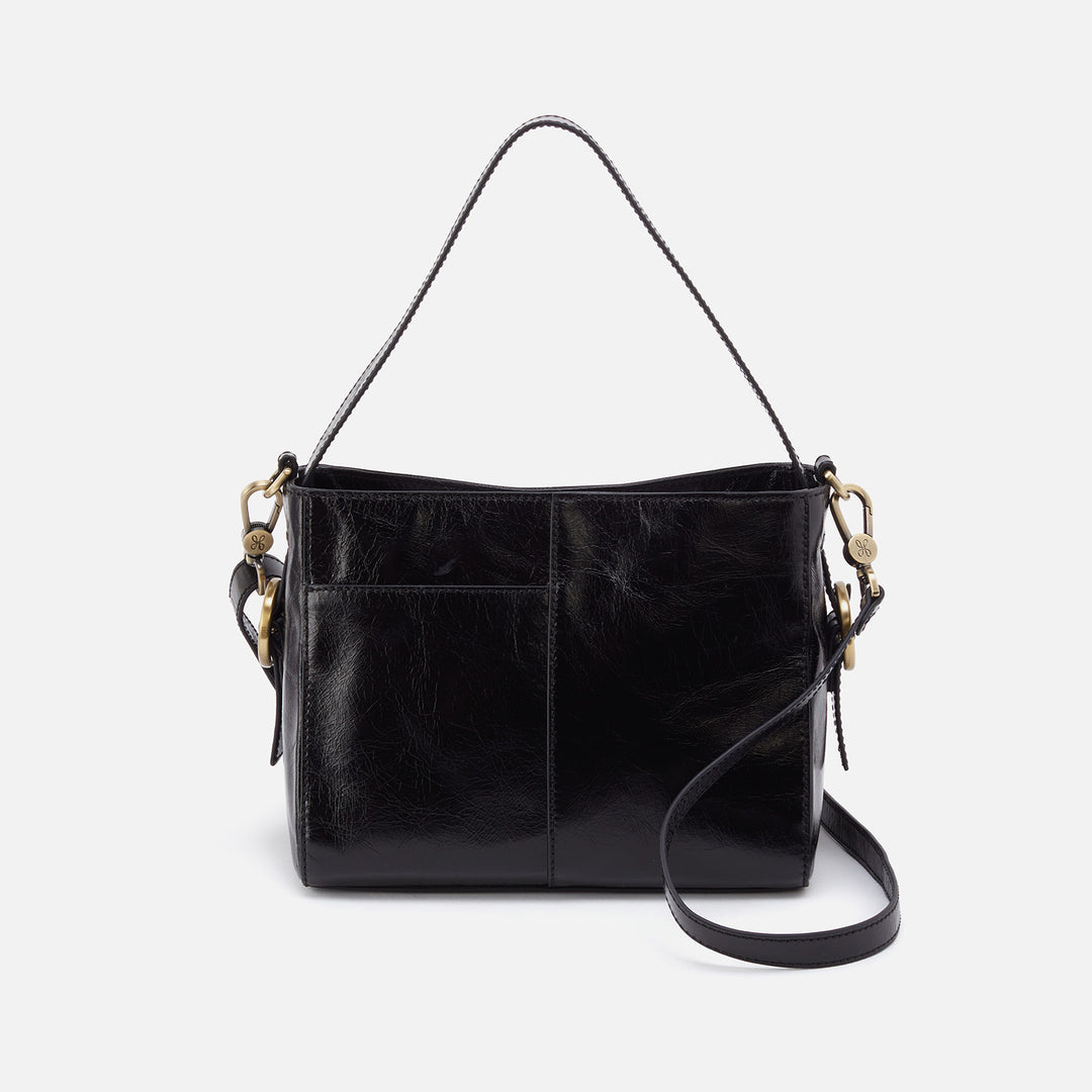 Render Small Crossbody In Polished Leather Black HOBO