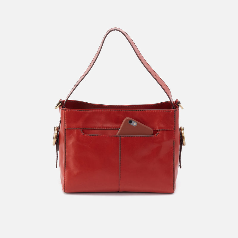 Render Small Crossbody In Polished Leather - Brick