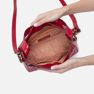 Render Small Crossbody in Polished Leather - Claret
