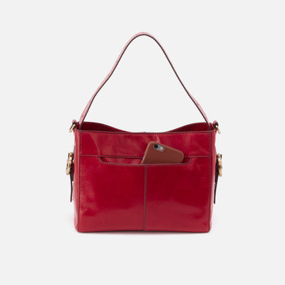 Render Small Crossbody in Polished Leather - Claret