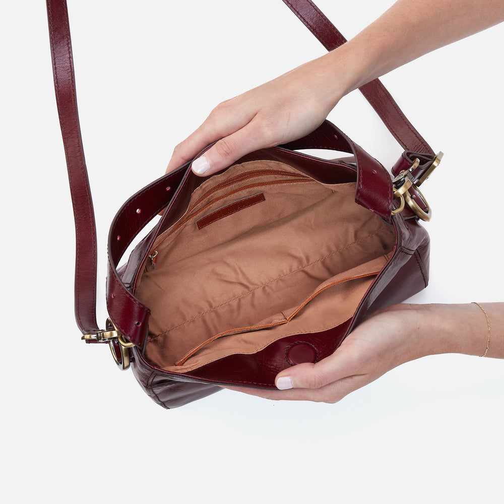 Render Small Crossbody In Polished Leather - Winterberry