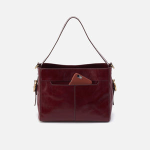 Render Small Crossbody In Polished Leather - Winterberry