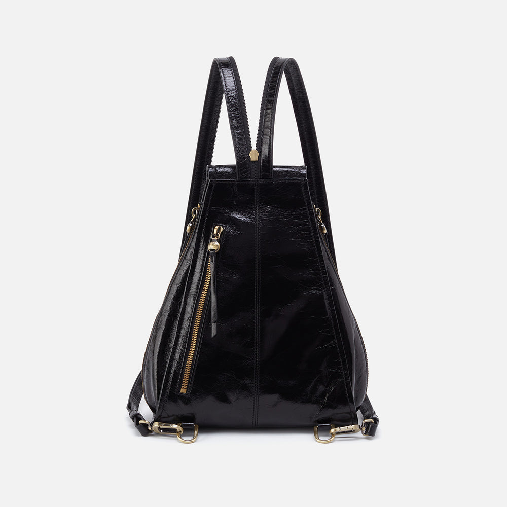 Betta Backpack In Polished Leather - Black